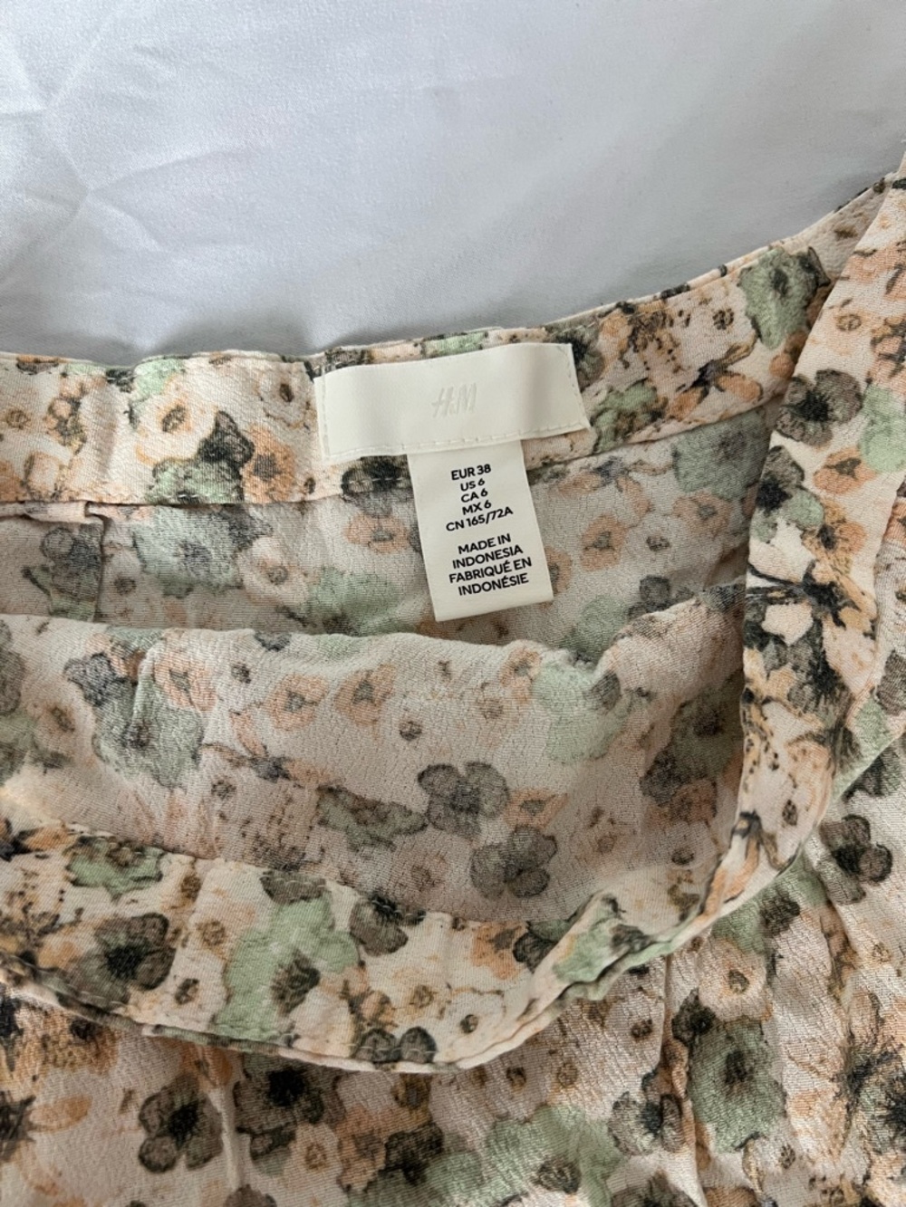 H&M Peach and Mint Floral Chiffon Skirt